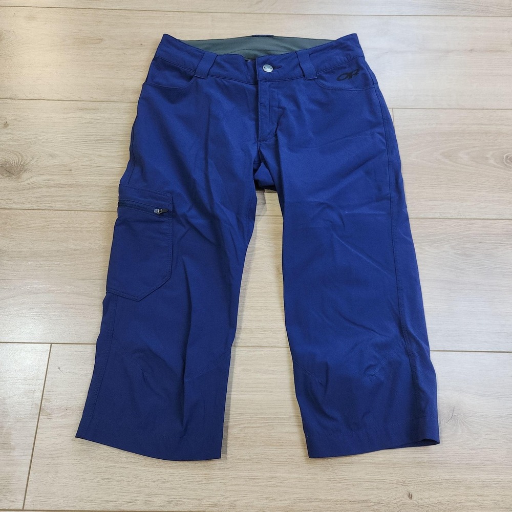 Outdoor Research Ferrosi Capri Pants Womens 0 Blue Stretch Hiking Pockets